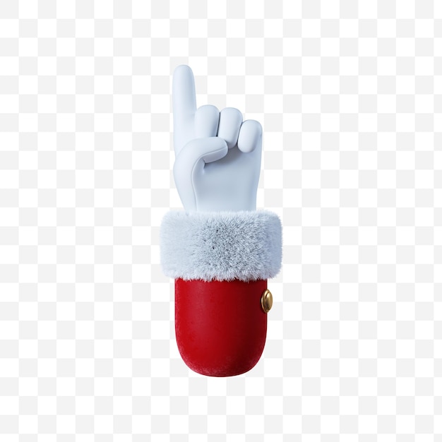 Santa Claus cartoon hand pointing gesture