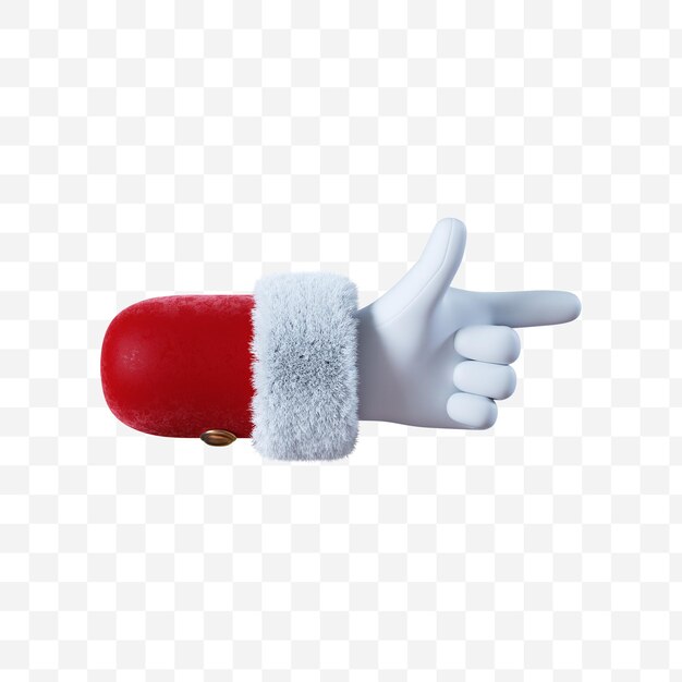 PSD santa claus cartoon hand pointing gesture