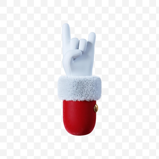 Santa Claus cartoon hand rockgesture