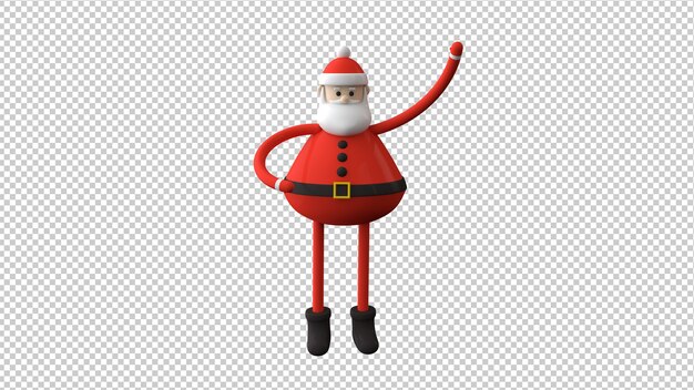 PSD santa claus character isolated in 3d illustration