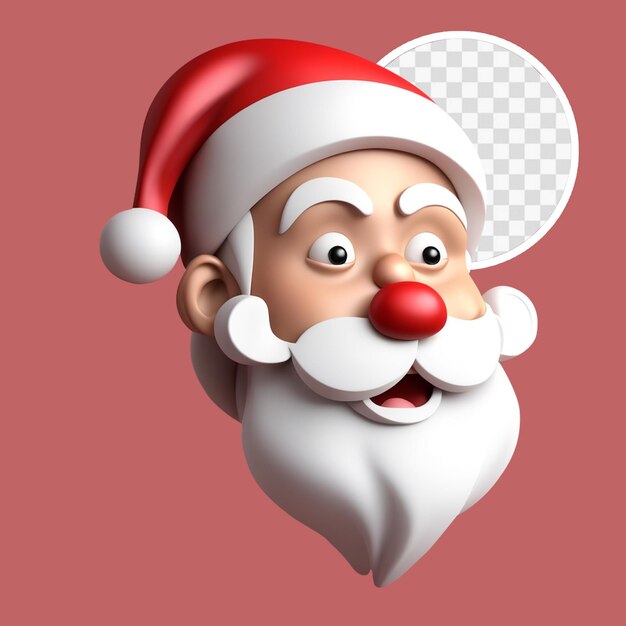 PSD icona 3d della faccia di babbo natale