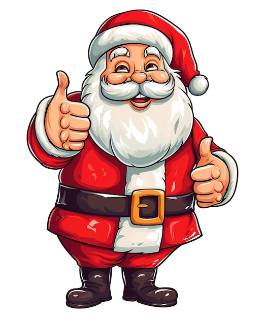 PSD santa claus give thumbs up isolated on white background ai generative