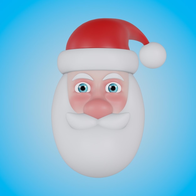 PSD santa claus head 3d modeling