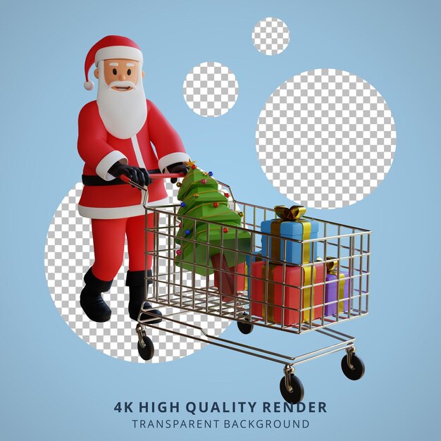 Santa claus mascot 3D Character illustration bring gifts