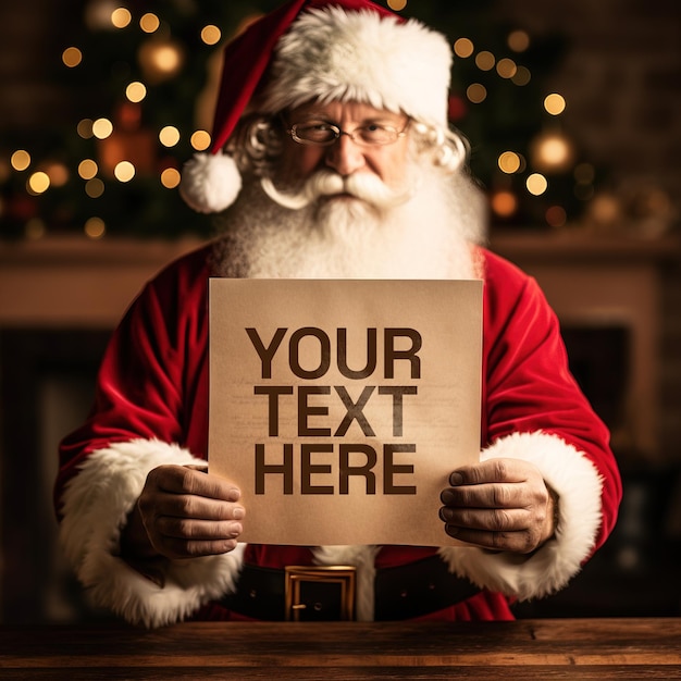 PSD mockup del messaggio di babbo natale