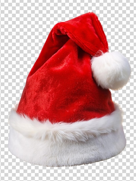 Cappello rosso di babbo natale isolato su uno sfondo trasparente