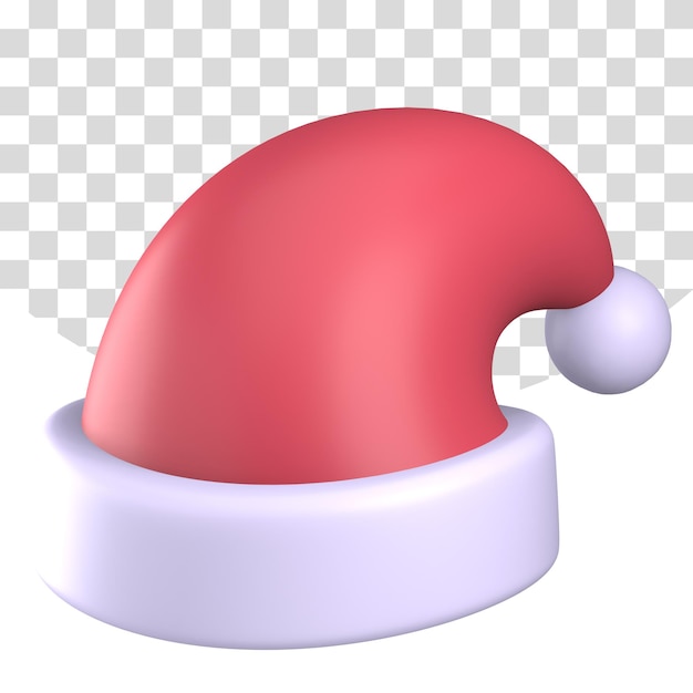 Santa Claus Red Hat Render 3D Illustration Christmas Decoration