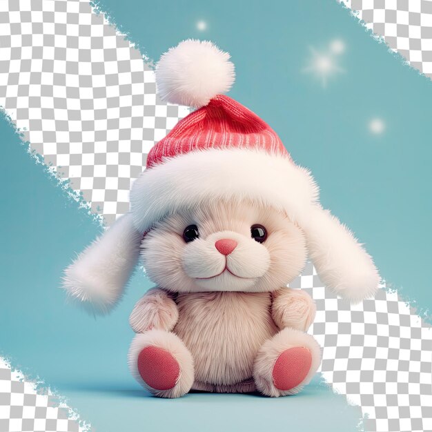 PSD santa claus s cap is worn by a small bunny in a cartoon