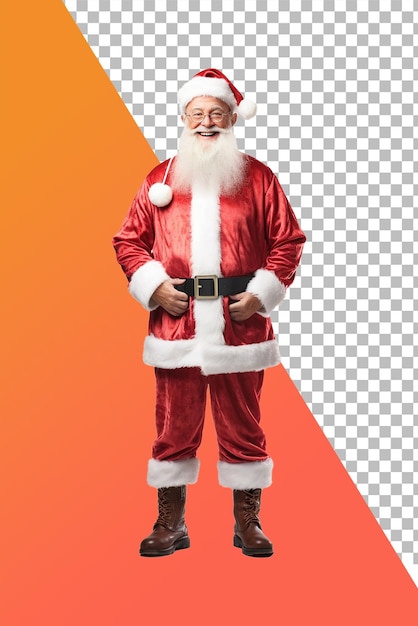 PSD a santa claus standing isolated on a transparent background png