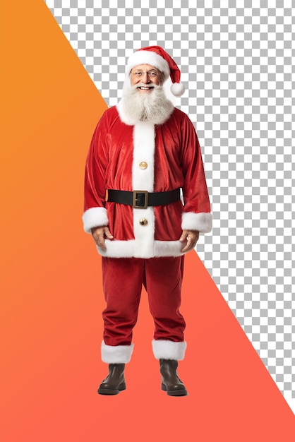 A santa claus standing isolated on a transparent background png