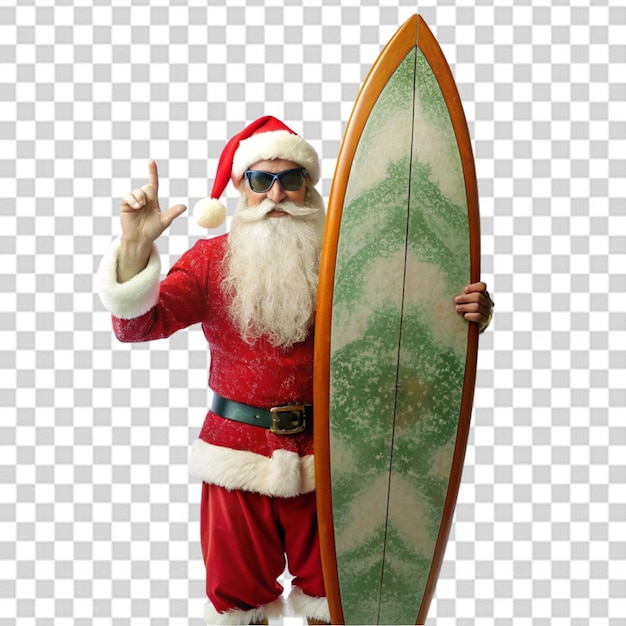 PSD santa claus surfing on ocean wave for summer christmas