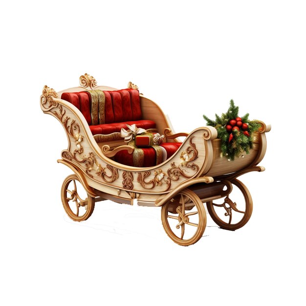 PSD santa cristmas sleigh icon image