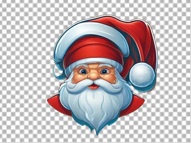 Santa face logo on transparent background