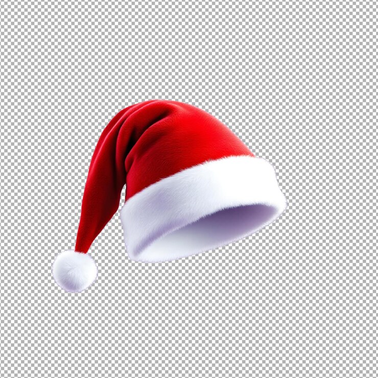 PSD a santa hat is shown with a white ball in the middle