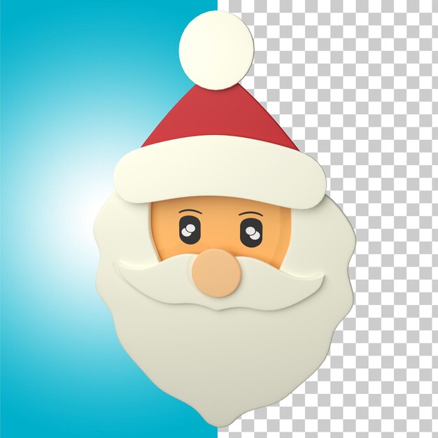 PSD santa head paper cut 3d render