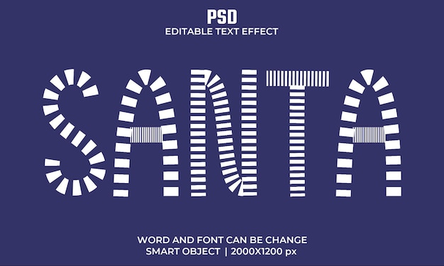 PSD santa psd 3d-teksteffect volledig bewerkbaar hoge kwaliteit