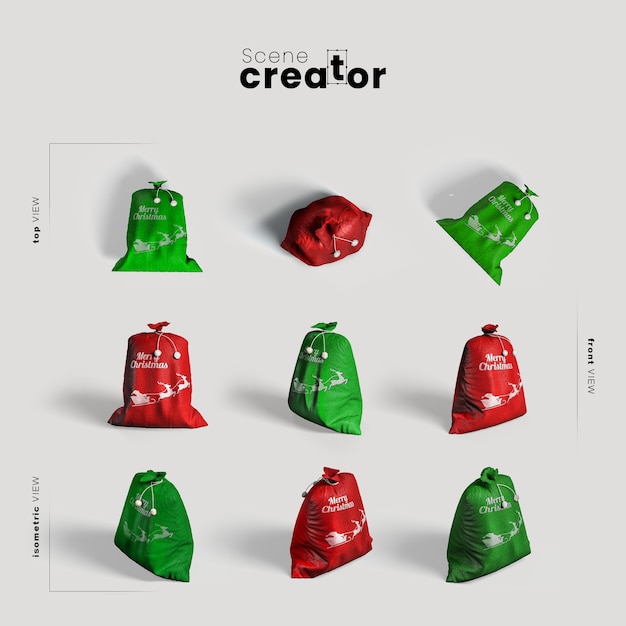 santa's sack variety angles christmas scene creator