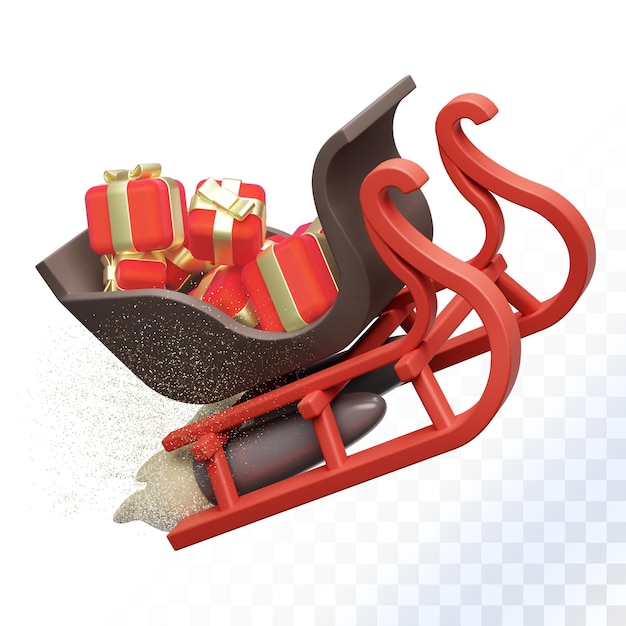 Illustrazione 3d della slitta di babbo natale