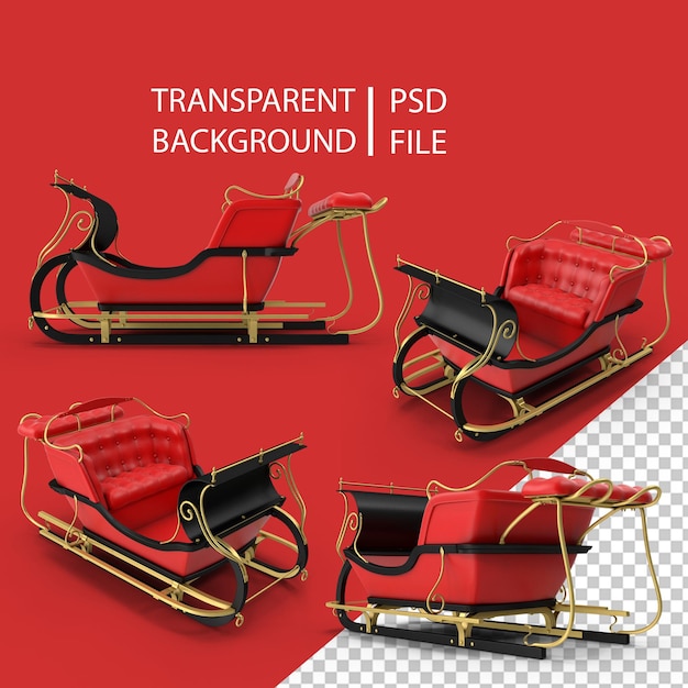 PSD santa's sleigh png