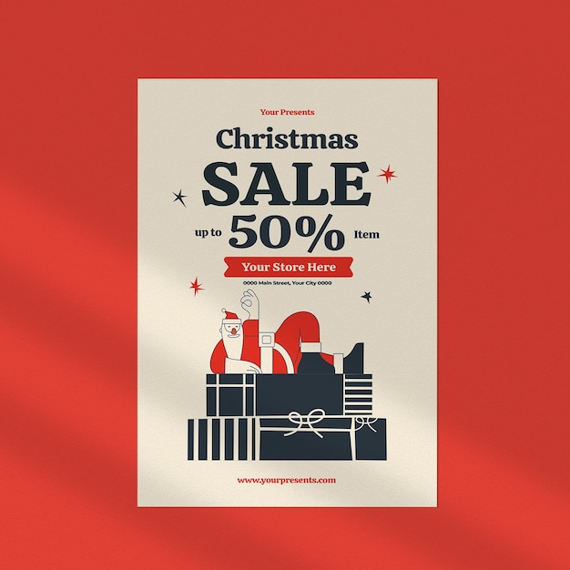 PSD santa sale flyer