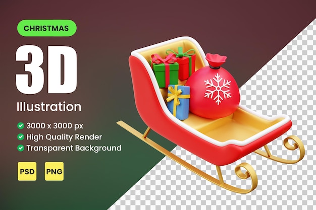 Santa Sanie 3d Ikona Ilustracja Renderowania