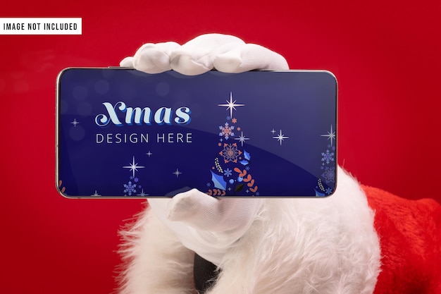 PSD mockup dello schermo di babbo natale