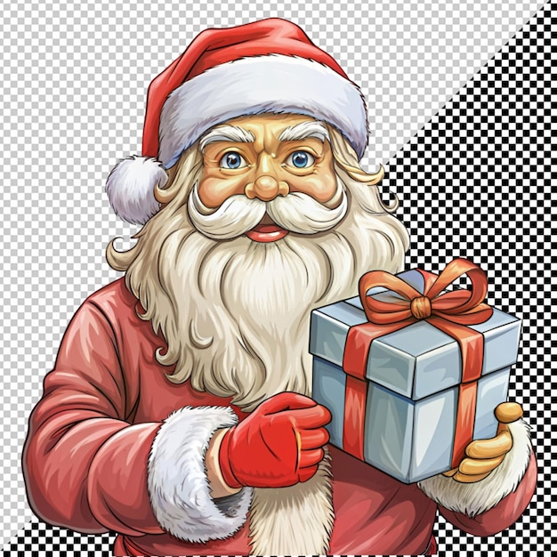 PSD santa with gift box