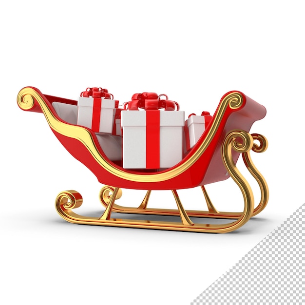 PSD santas sleigh gifts png