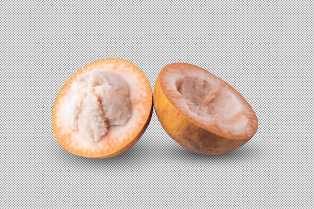 PSD 알파 배경에 고립 된 santol 과일과 santol meliaceae