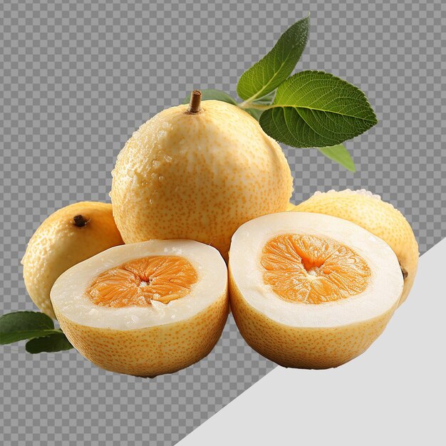 PSD santol fruit and santol meliaceae png isolated on transparent background