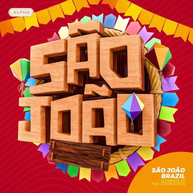 Sao Joao Brazylia Renderowania 3d Logo