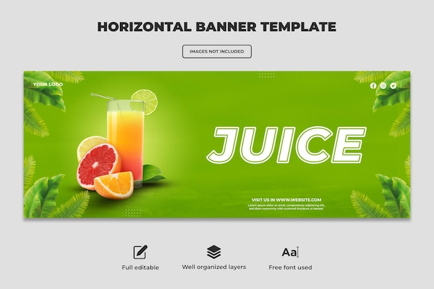 Sap mojito squash drankje promotie creatieve sociale media instagram post horizontale bannersjabloon