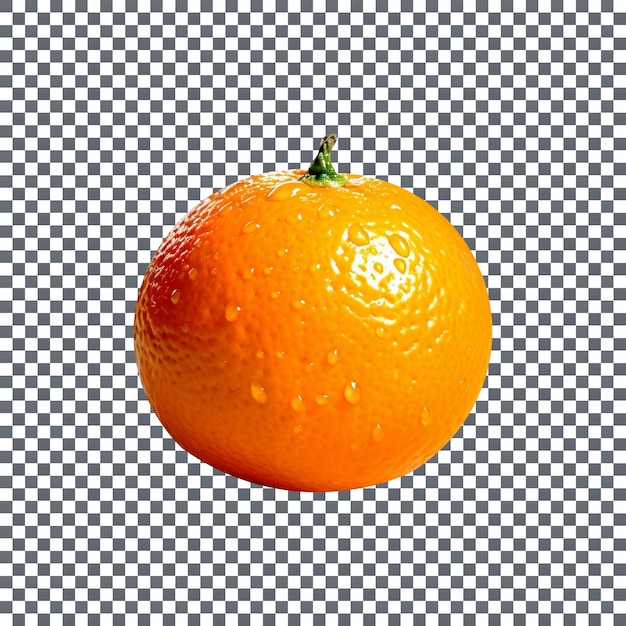 PSD sappig en verfrissend heel oranje fruit met waterdruppeltjes geïsoleerd op transparante achtergrond