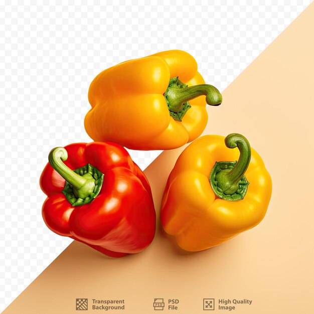 PSD sappige paprika vers en geïsoleerd op transparante achtergrond