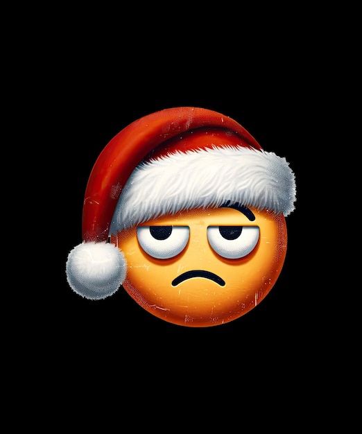 PSD sarcastic emoji with santa hat holiday humor