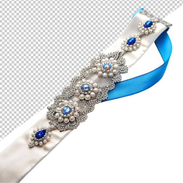 Sash worn jewellery on transparent background