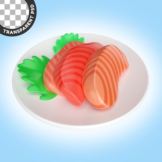 PSD icona dell'illustrazione 3d del sashimi