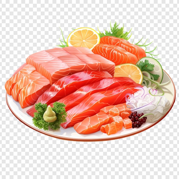 PSD sashimi isolated on transparent background