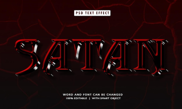 Satan 3D editable text effect