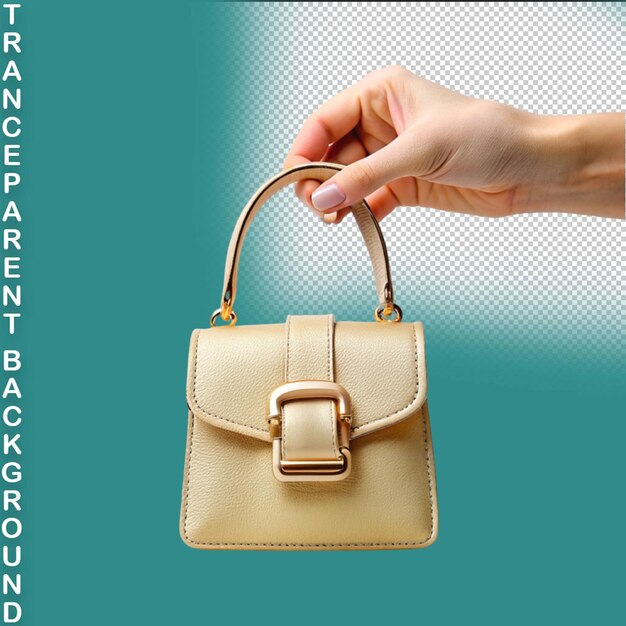 PSD satchel bag isolated on transparent background