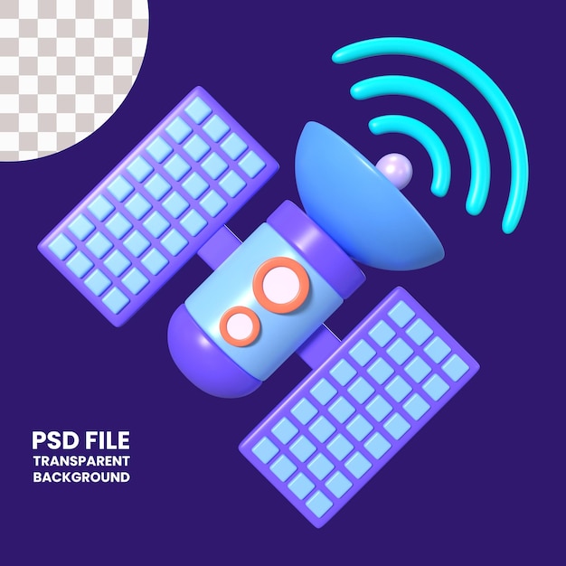 PSD iconica di illustrazione 3d satellitare