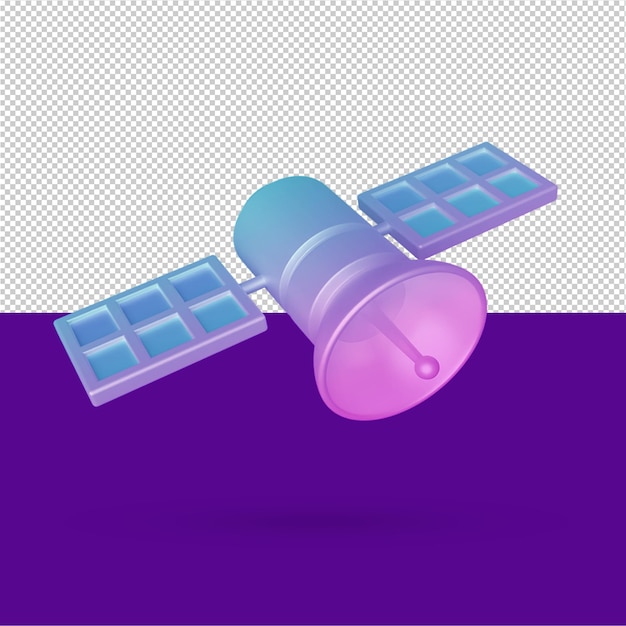 Satellite 3d space illustrations free psd editable color