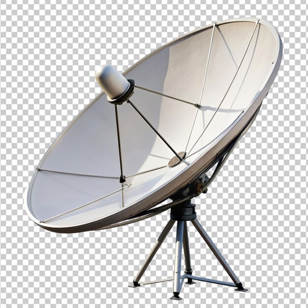 Antenna satellitare su sfondo bianco