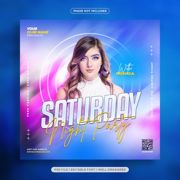 Saterdagavondfeest Social Media Post Template