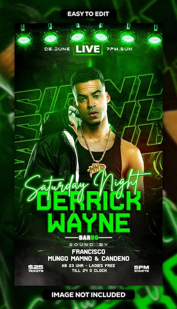 saturday night live music event featuring derrick wayne