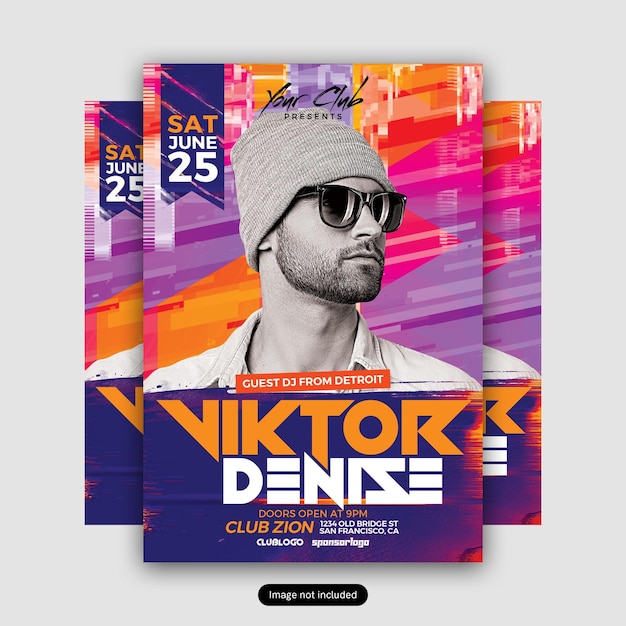 saturday night party event flyer template