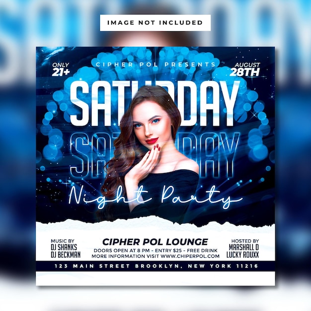 Saturday night party flyer template