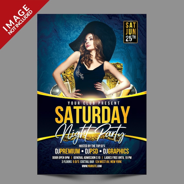PSD saturday night party flyer