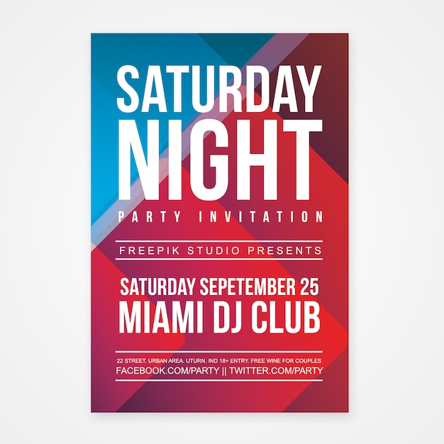 Saturday night party poster