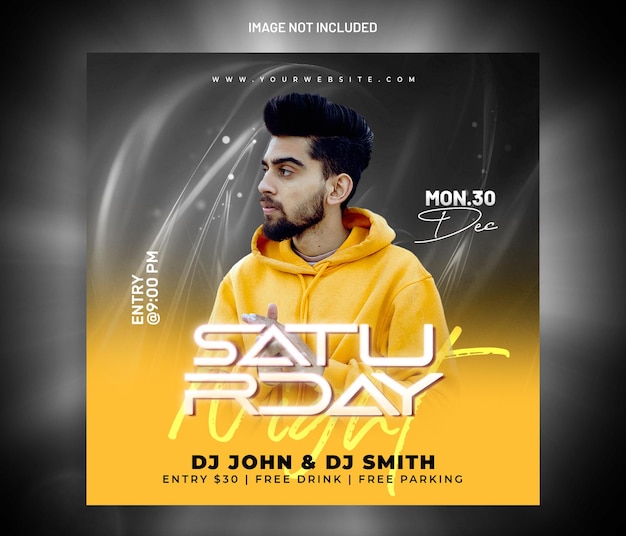 Saturday Night party social media web banner template